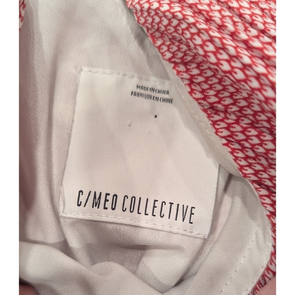 C/Meo Collective V-neck Red White Midi Dress Size Small - Picture 5 of 7